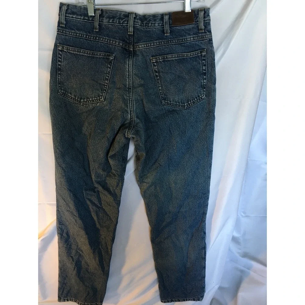 LL Bean Mens Flannel Lined Jeans Classic Fit Blue Denim 34x32 Fleece Warm
